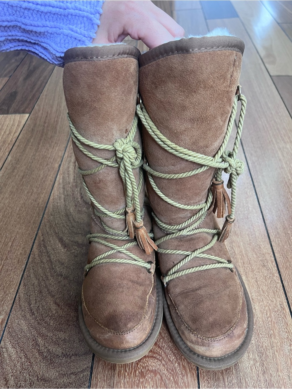 Australia Luxe Collective Brown Suede Rope-Detail Winter Boots